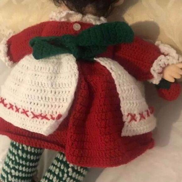 Vintage Crocheted Handmade Knitted Yarn Retro STRAWBERRY SHORTCAKE Doll - Picture 8 of 11
